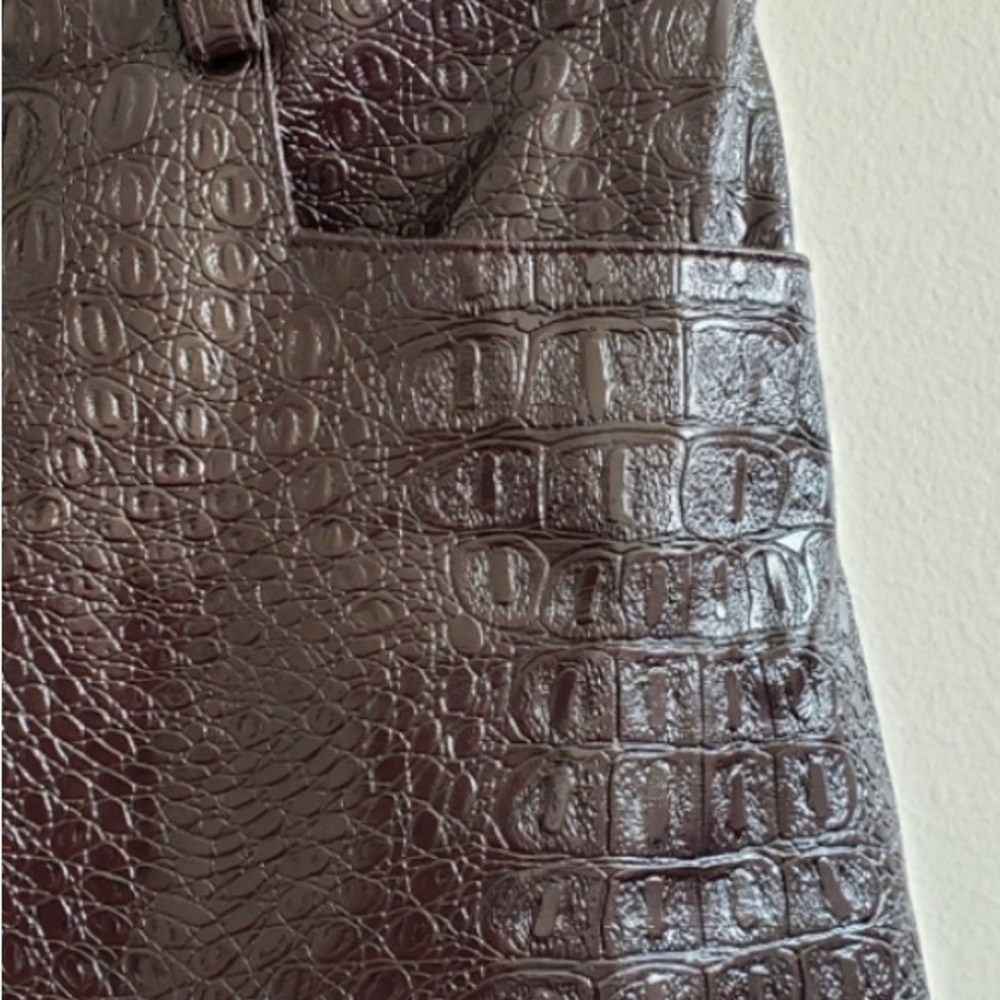 ❌SOLD❌Burgundy Vinyl Croc Long Skirt - Picture 3 of 7